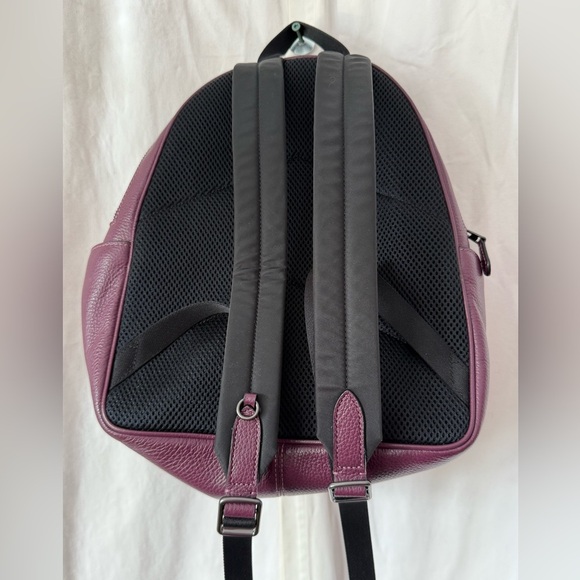 EUC Coach Court Backpack Pebbled Purple Leather 5666 EUC & Roomy! Hangtag & Card - Picture 12 of 12